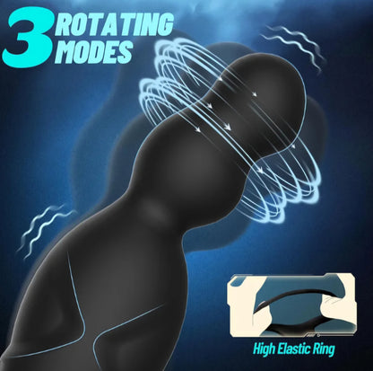 Anal Sex Toys for Men, Anal Vibrator Prostate Massager with Cock Ring, Vibrating Anus Butt Plug with 3 Rotating & 10 Vibrating Modes, Anal Beads for Gay Couples Adult Sex Toys for Man