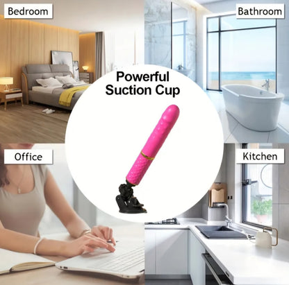 Premium 2-in-1 Automatic Thrusting Vibrator & Hands-Free Sex Machine | 10 Intense Modes, Suction Cup Base & USB Rechargeable