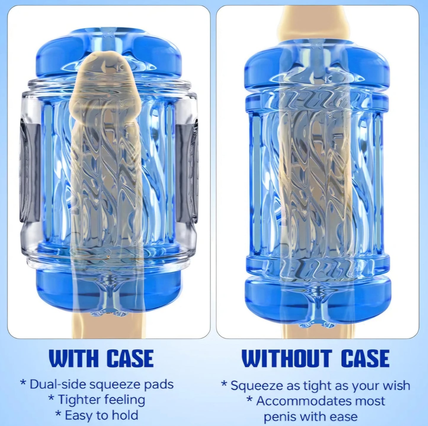 Your New Go-To Pleasure Companion - Tired of bulky, heavy penis pump that take up too much space? Looking for the perfect stroker without breaking the bank? Hate sticky materials that feel uncomfortable after just one use? The Vighbee Upgraded Blue Jelly