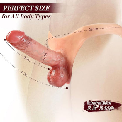 Strap on Dildo for Men Hollow Design to Wear, Strap on Harness, 7.7" Hollow Penis Sleeve
Wearable Anal G-Spot Dildo Sleeve for Men, High-Stretch Body-Safe Silicone, Realistic Penis Extender Sex Toy for Men