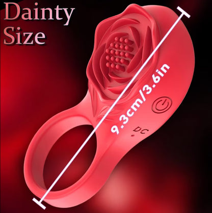 App-Controlled Rose Vibrating Ring – Dual Stimulation Cock Ring & Clitoral Stimulator for Couples