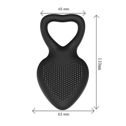 Textured Silicone Vibrating Cock Ring with Clitoral Massager Brush