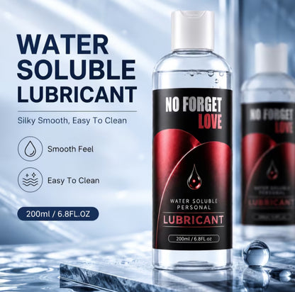 Water-Soluble Personal Lubricant | No Forget Love| Lube (200ml / 6.8 fl. oz) – Ultra-Smooth & Easy Clean-Up, Body Safe and Non Toxic