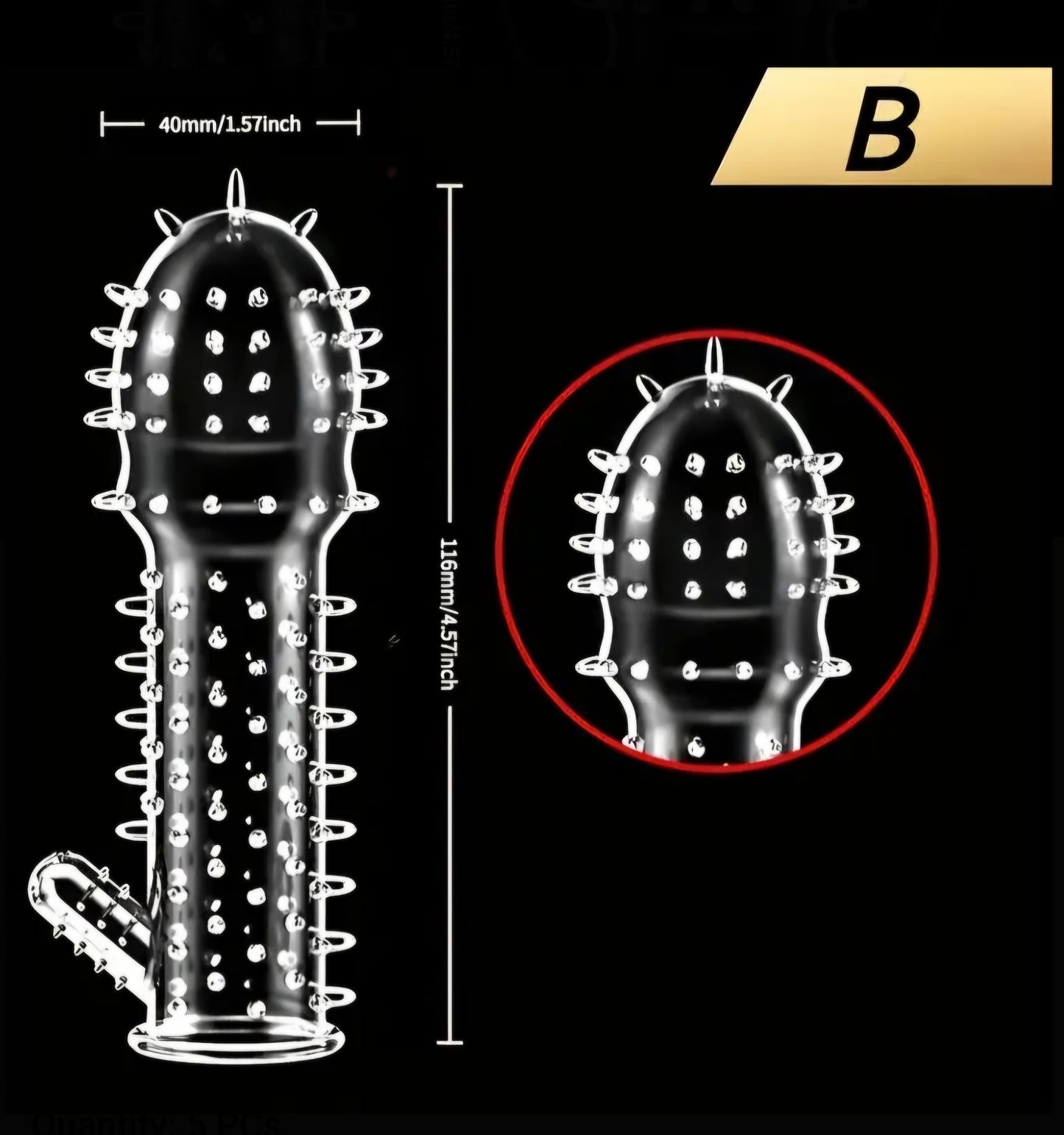 5-Pack Granular Spiral Reusable Condom Sleeve Set