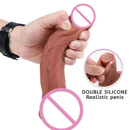 8.26" Realistic Dual-Layer Liquid Silicone Dildo – Soft Outer Skin & Firm Inner Core