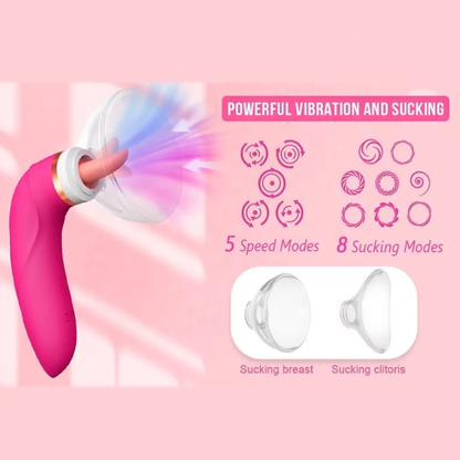 Clitoral Sucking Vibrator Sex Toys with 8 Sucking Modes and 5 Licking Tongue Vibrations, G-spot Nipples Clitoral Vagina Stimulator Rechargeable Adult Toy for Women Couples