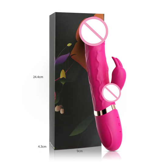 Kaos Stimulation 8.6 Inch Rabbit Vibrator with Dildo Shape and Realistic Contour