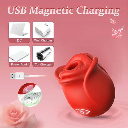 App-Controlled Rose Sucking Vibrator – Waterproof Magnetic Rechargeable Oral Stimulator with Custom DIY Rhythm Modes (Available June 13th)