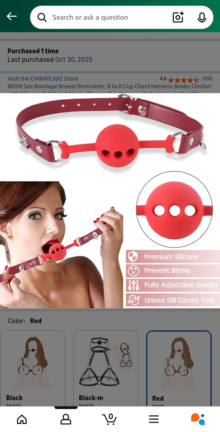 BDSM Sex Bondage Breast Restraints, B to D Cup Chest Harness Boobs Cincher with Silicone Ball Gag & Nipple Clamps, Sex Harness Kinky Lingerie Bra SM Games Sex Toys for Women Couples Beginner (Red)