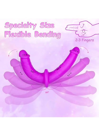 Strap On Dildo Women Sex Toys - Double Dildo Strapon Sided Dildos with Harness, Double Ended Dildos Lesbian Sex Toys for Couple, Long Anal Fantasy Silicone Pegging Sexual Pleasure Tools for Women