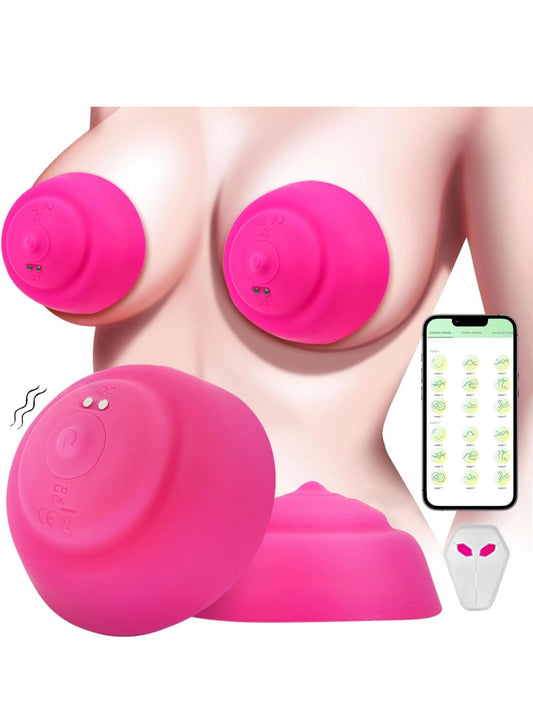 Nipple Toy Vibrator for Women with Remote Control, Wireless Nipple Clamps Sucking with 10 Vibrating Modes, APP Remote Control Nipple Toys for Women Couples, Adult Sex Toys for Women Couples