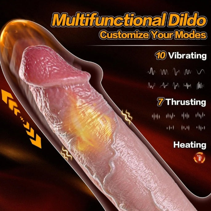 Thrusting Dildo Vibrator Sex Machine, 6.3" Realistic G Spot Heating Dildos
Remote Control Sex Toys for Women, Anal Clitoral Stimulation with Strong Suction Cup, 7 Thrusting Modes, 10 Vibrating Modes