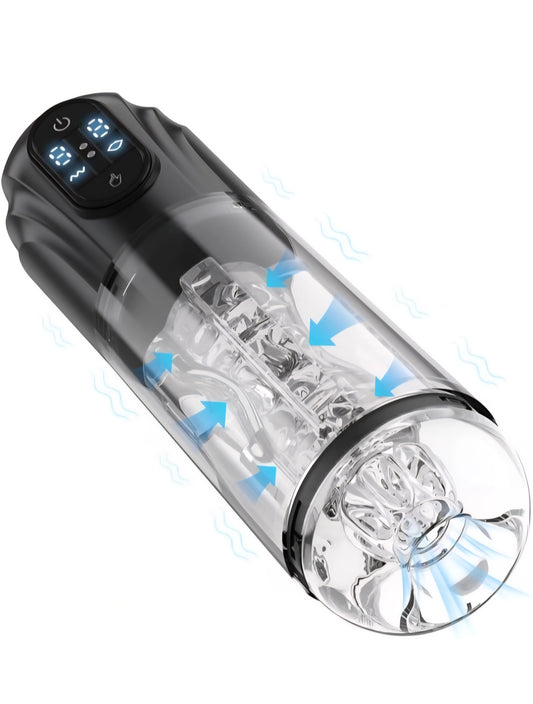 Automatic Sucking Masturbator Sex Toys - Upgraded Male Masturbators Cup with 10 Vibrating & Suction Modes, Hands Free Blowjob Adult Sex Toy Stroker Pocket Pussy with 3D Textured for Men Penis Pumps