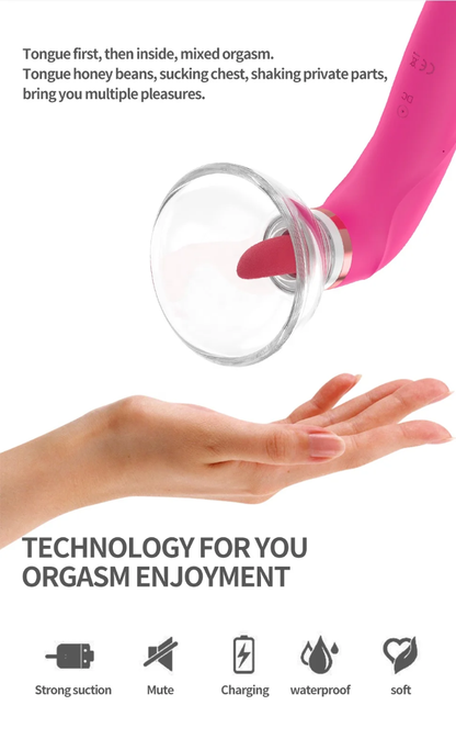 Clitoral Sucking Vibrator Sex Toys with 8 Sucking Modes and 5 Licking Tongue Vibrations, G-spot Nipples Clitoral Vagina Stimulator Rechargeable Adult Toy for Women Couples