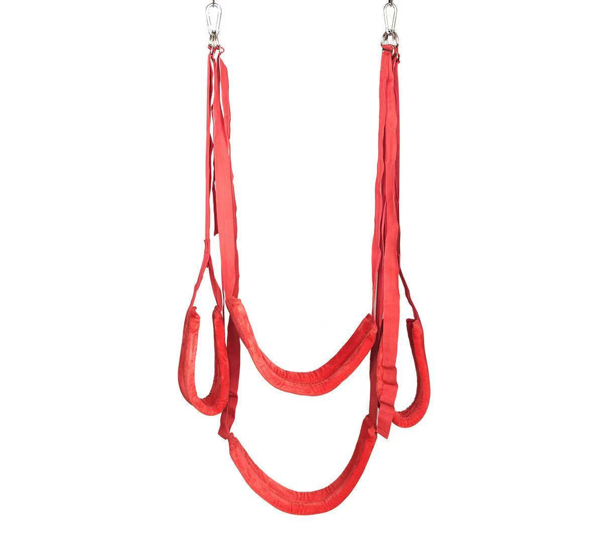 BDSM Ceiling Sex Swing with Seat Cushion, Full Rotation, Bondage Slave Soft Plush Sex Slings with Adjustable Straps, Hanging Handcuffs Leg Restraints Spreader Adult Sex Toys for Couple