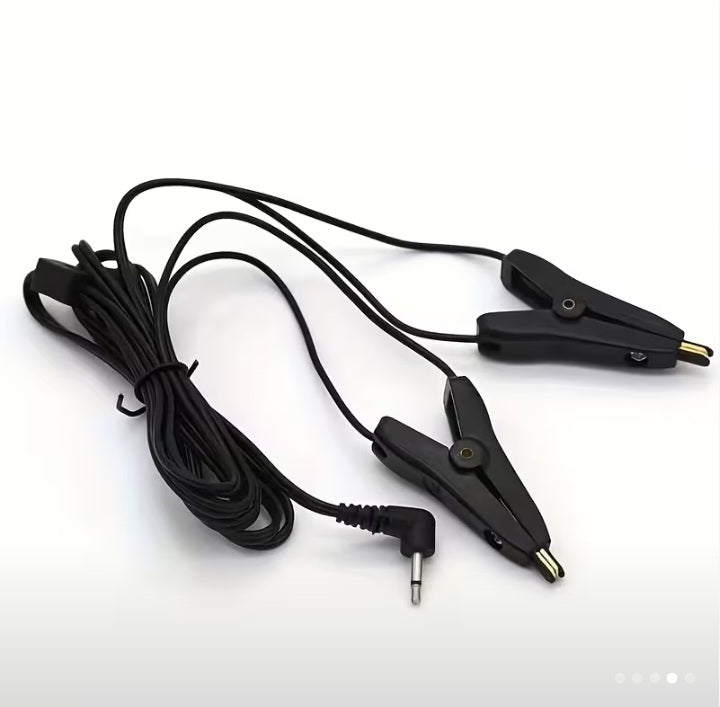 4-Piece Electric Shock Pulse Stimulation Kit with Nipple Clips, Metal Plug, and Digital Power Unit