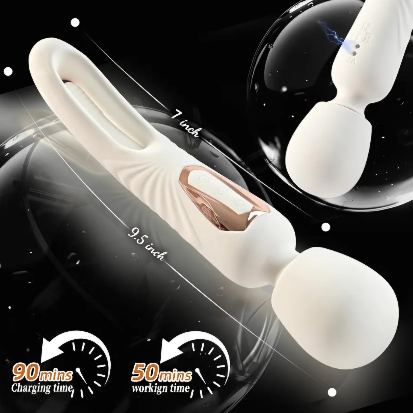 G Spot Vibrator Wand for Clitoral Stimulation, 360° Flexible Vibrating Massager with 10 Flapping & 7 Vibrating Modes, Double-Ended Wand for Clit Nipple Anal Vagina Stimulator, Adult Sex Toys for Women