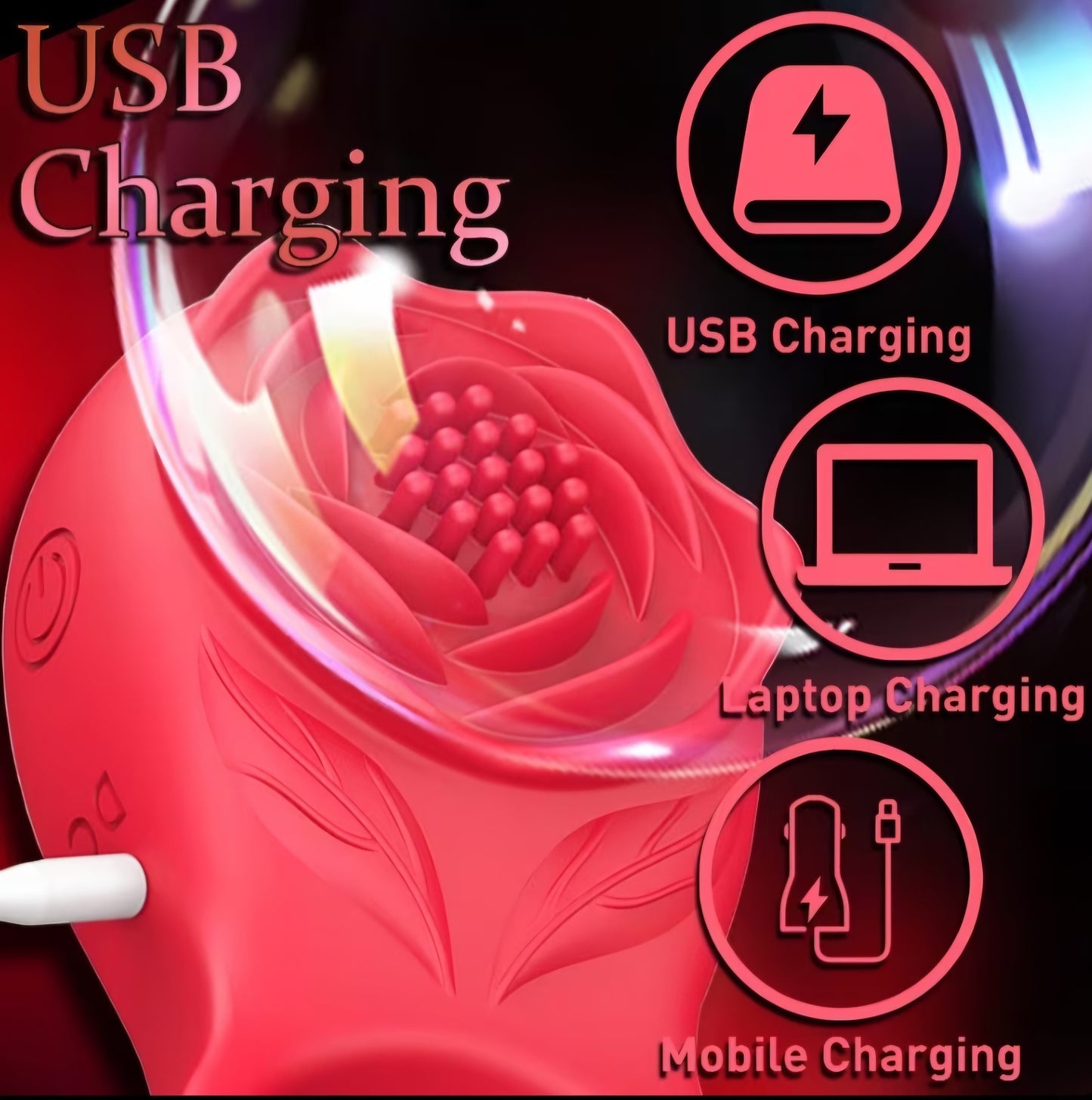 App-Controlled Rose Vibrating Ring – Dual Stimulation Cock Ring & Clitoral Stimulator for Couples