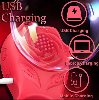 App-Controlled Rose Vibrating Ring – Dual Stimulation Cock Ring & Clitoral Stimulator for Couples