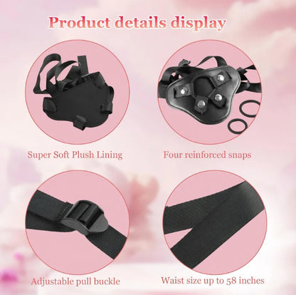 Strap On Dildo Sex Toys: Soft Adjustable Harness with 7 Inch Curved Liquid Silicone Dildo, Wearable Strapon Realistic Anal Dildos for Pegging Play, Adult Toys for Men Lesbian Couple Sex Toys SF