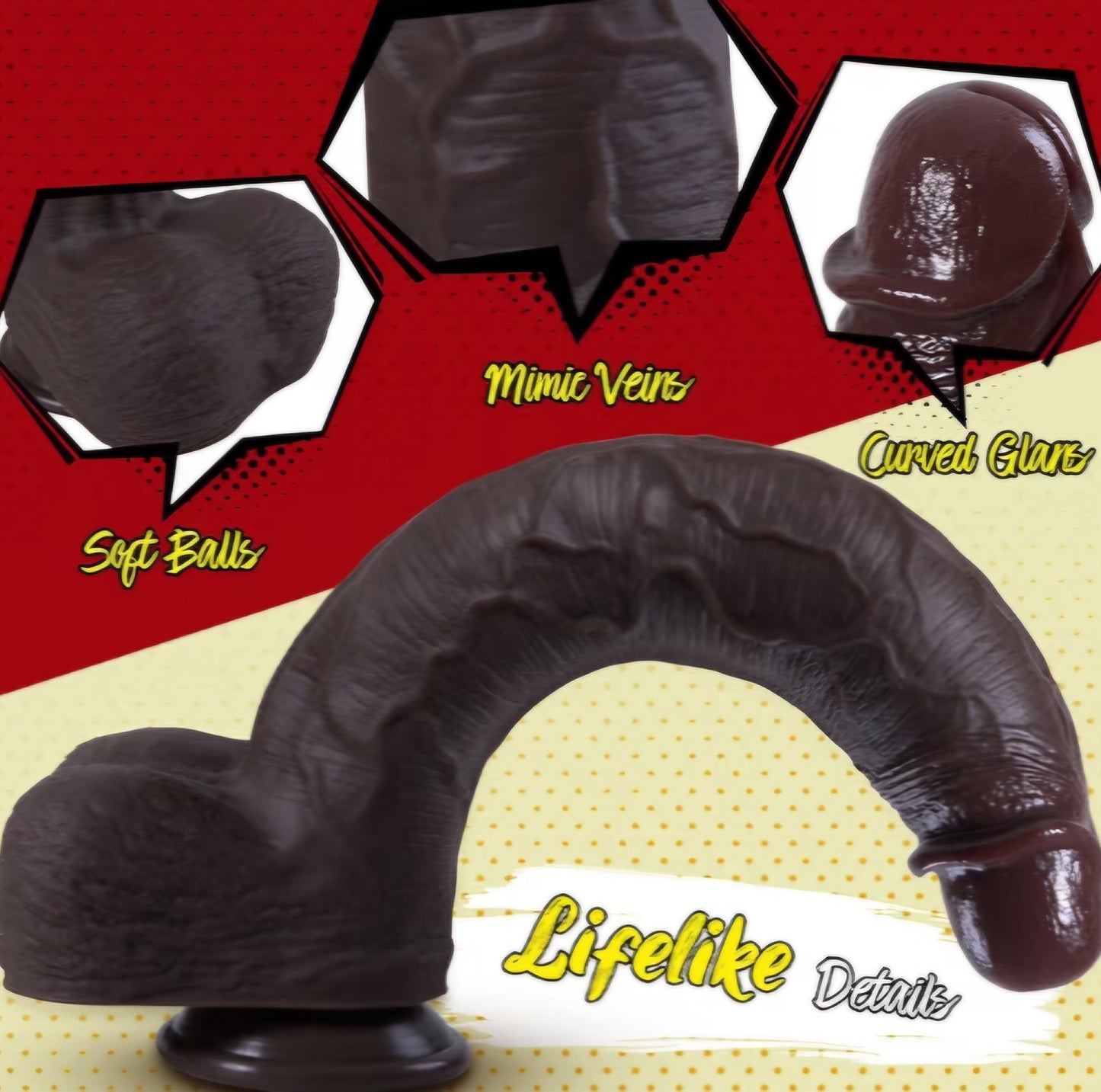 11 Inch Big Black Long Lifelike Dildo, Realistic Silicone Huge Thick Dildos with Powerful Suction Cup, Giant Dildo for G Spot and Anal Play, Adult Sex Toys for Men Women Couples