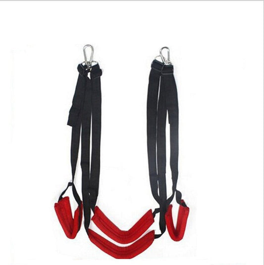 BDSM Ceiling Sex Swing with Seat Cushion, Full Rotation, Bondage Slave Soft Plush Sex Slings with Adjustable Straps, Hanging Handcuffs Leg Restraints Spreader Adult Sex Toys for Couple