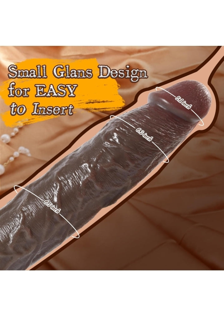 14 Inch Realistic Long Dildo, XXXL Huge BBC Big Black Dildo Giant Thick Dildos with Small Glans, G-spot Stimulate Prostate Massager Anal Butt Plug Sex Toys for Men/Women/Couples with Suction Cup