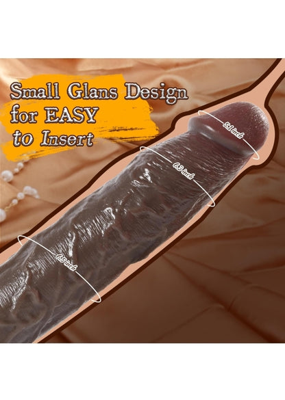 14 Inch Realistic Long Dildo, XXXL Huge BBC Big Black Dildo Giant Thick Dildos with Small Glans, G-spot Stimulate Prostate Massager Anal Butt Plug Sex Toys for Men/Women/Couples with Suction Cup