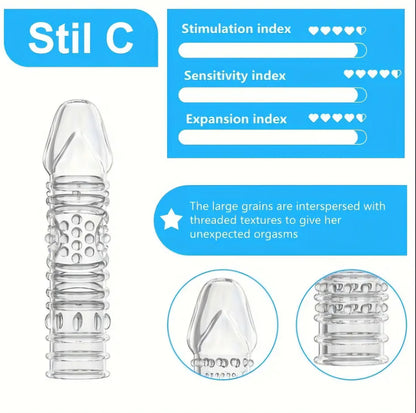 4 Pcs Reusable Penis Sleeves - Texture, Sensation, and Shared Pleasure