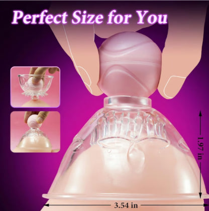 Sex Toys Nipple Vibrator for Women - 4 in 1 Nipple Stimulator with 10 Rotating Modes 2 Brushes Heads, Silicone Detachable Nipple Toys Pink Massager Clamps Adult Sex Toy juguetes sexuales