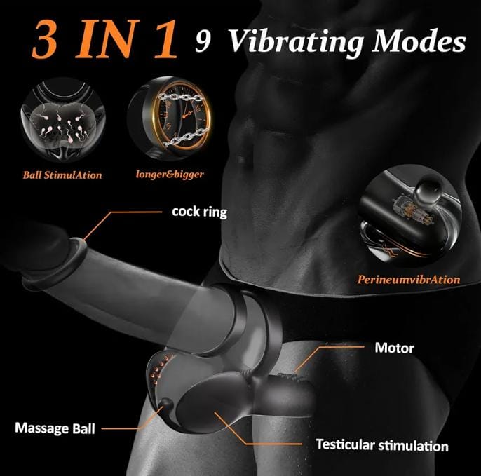 Vibrating Cock Ring for Men,9 Vibration Modes Couples Adult Sex Toys
Liquid Silicone, IPX6 Waterproof, Vibrator for Men,Discreet Packaging