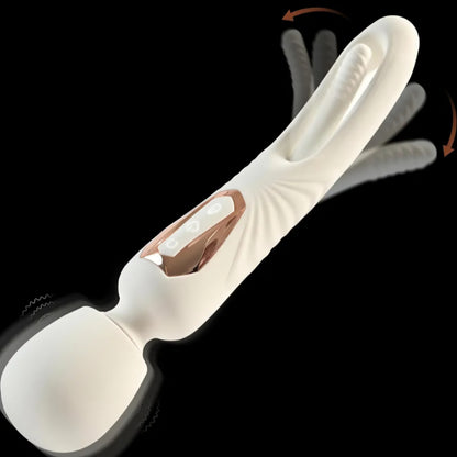 G Spot Vibrator Wand for Clitoral Stimulation, 360° Flexible Vibrating Massager with 10 Flapping & 7 Vibrating Modes, Double-Ended Wand for Clit Nipple Anal Vagina Stimulator, Adult Sex Toys for Women
