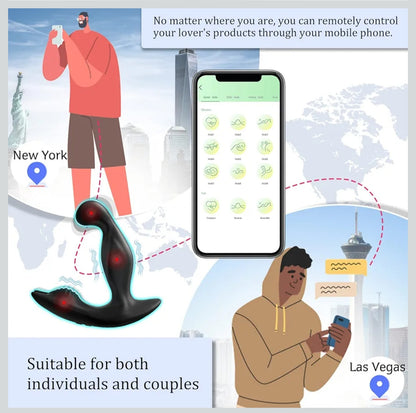 Rotating & Vibrating Anal Vibrator Prostate Massager Male Sex Toys, Adult Toys App Control Prostate Stimulator Toy with 3 Rotating & 9 Vibrating Modes Butt Plug Adult Anal Sex Toys for Men