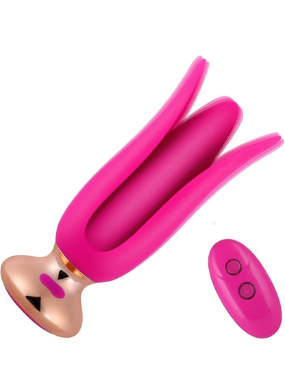 Vibrating Butt Plug Sex Toys- Unique Stamens Anal Plug with 9 Modes, Silicone Big Butt Plugs with Remote, Pink Adult Vibrator for Men Women Vibrting Prostate Massager