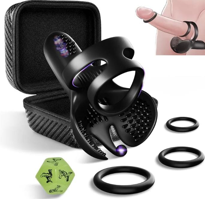Vibrating Cock Ring for Men,9 Vibration Modes Couples Adult Sex Toys
Liquid Silicone, IPX6 Waterproof, Vibrator for Men,Discreet Packaging