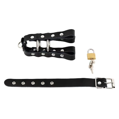 Premium Faux-Leather Male Chastity Cage – Adjustable Locking Cage with Metal Rings & Padlock