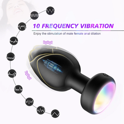 Premium Remote-Control Vibrating Plug with Colorful LED Light Base (Available June 13th)