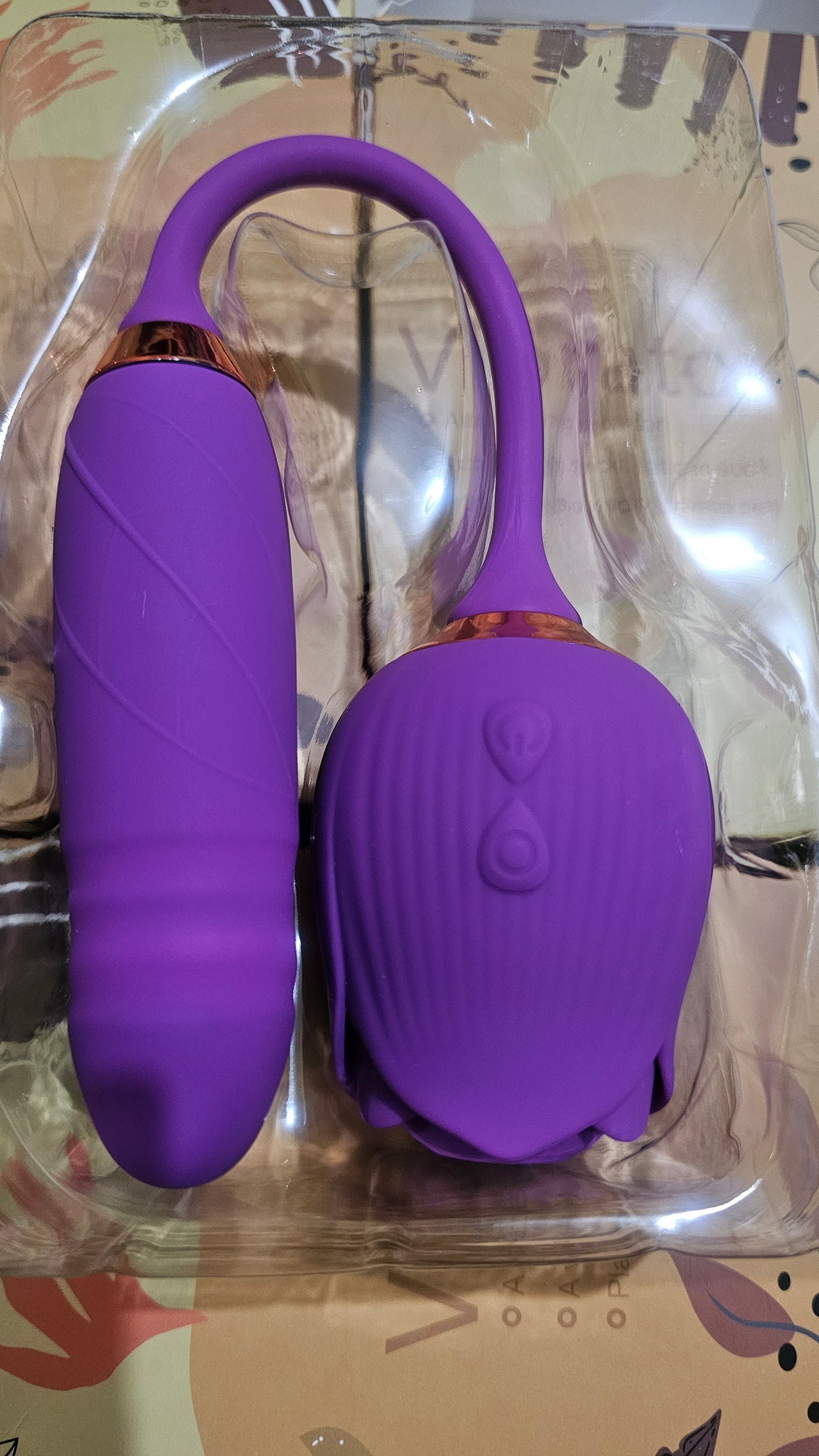 Sucking Rose Vibrator with Thrusting Bullet Extension, Toys for Women, Clitoris Vibrator with 10 Sucking & Vibrating Female Sex Toy, Dildo Thrusting Vibrator with 10 Thrusting Patterns
