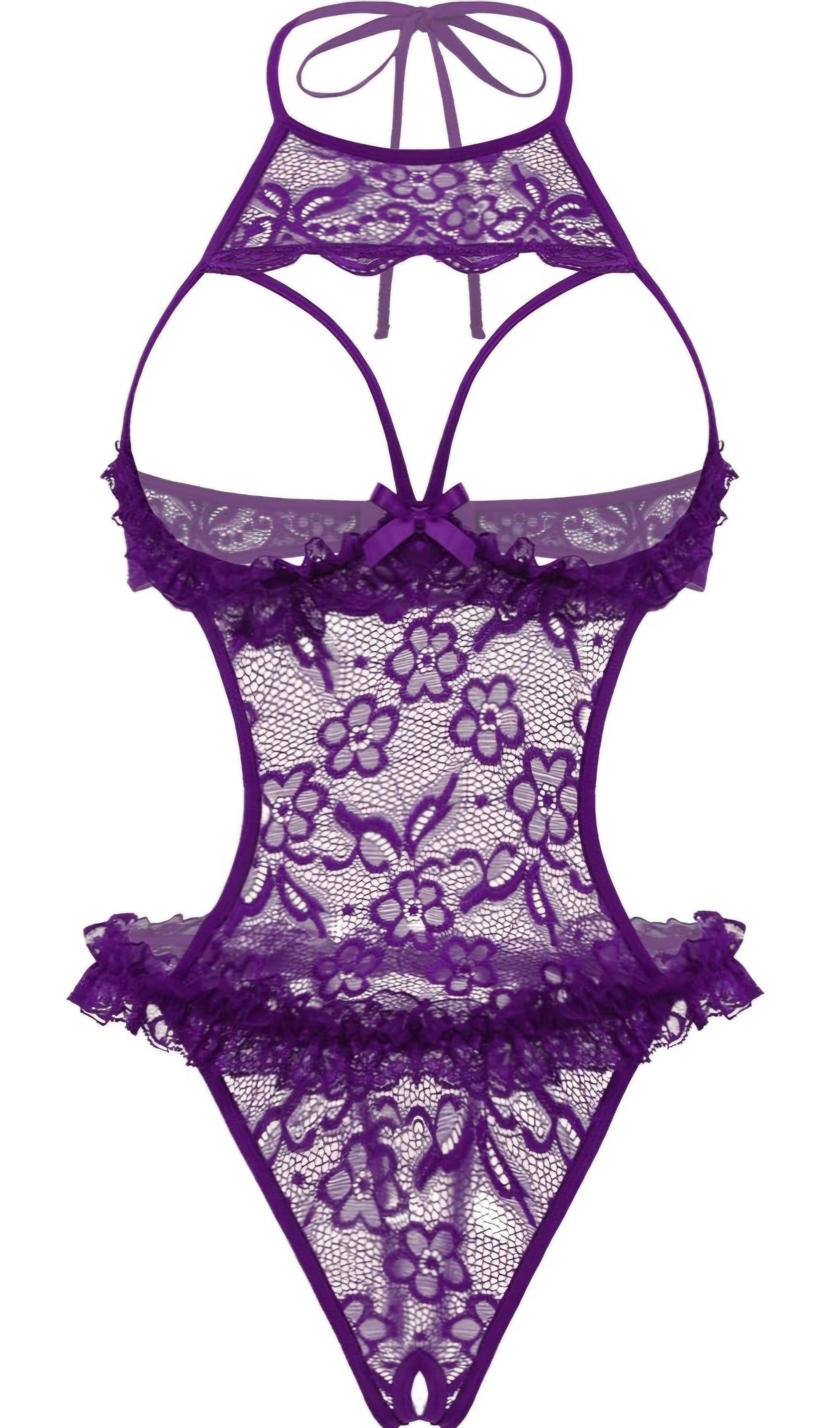 Avidlove Sexy Lingerie for Women Halter Neck One Piece Teddy Bodysuit Lace Mini Babydoll Sleepwear Size XXL AMA