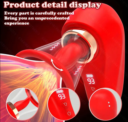 2-in-1 Oral Simulation Sucking Vibrator - 9 Licking Modes & 3 Suction Intensities - Waterproof, Magnetic Charging, Soft Silicone Massager for Couples & Solo Play