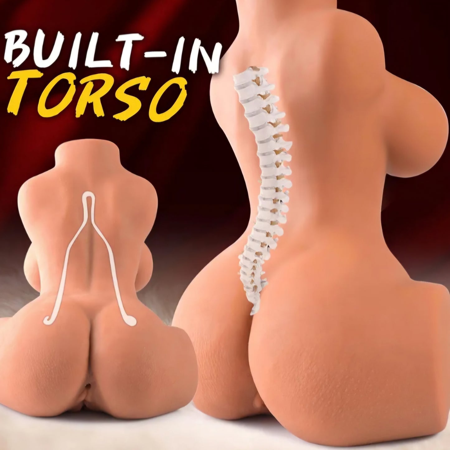 Sex Doll Torso for Men, 3 in 1 Realistic Male Masturbators Pocket Pussy with C-Cup Big Boobs Ass, Lifelike Female Sex Dolls with Textured Vagina Anal, Adult Sex Toys & Anal Sex Toy for Men Pleasure