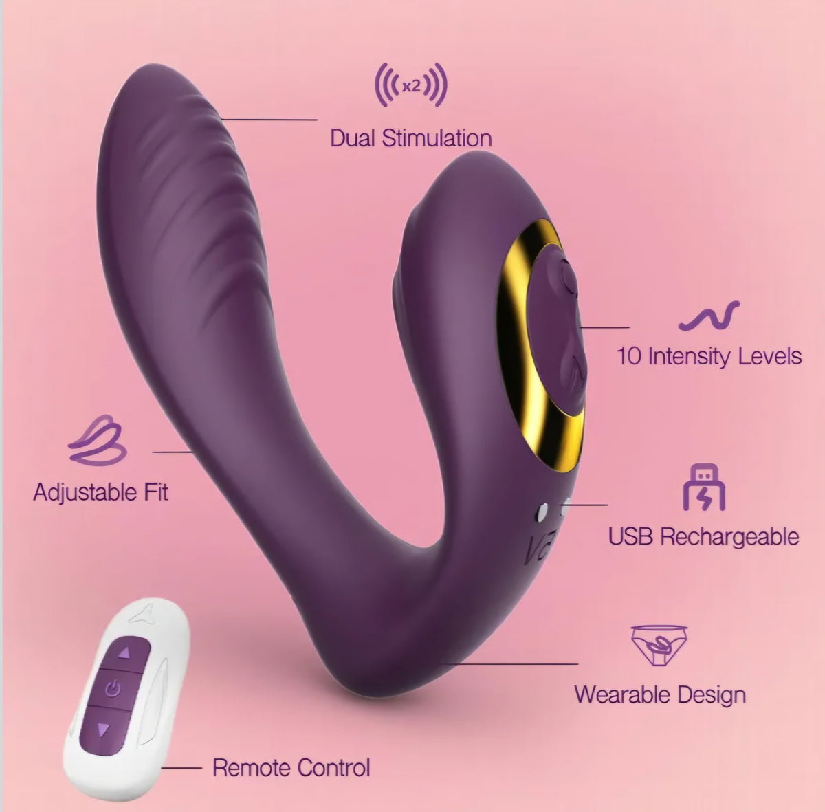 Tracy's Dog Wearable Clitoral G-Spot Vibrator, Adult Sex Toys for Women
Flexible panty vibrator with remote control, 10 vibrations, powerful quiet stimulator for solo & couples play, erotic massage