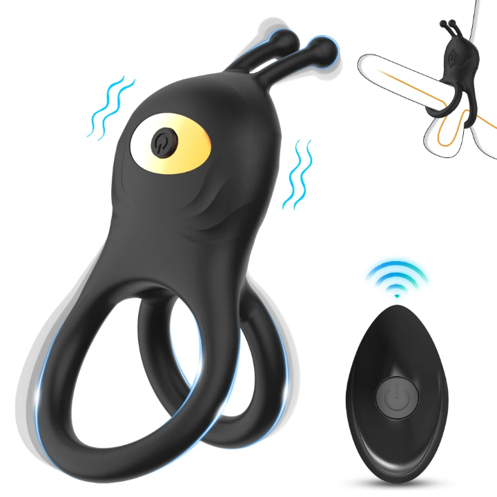 Remote Controlled USB Rechargeable Vibrating Cock Ring for Couples