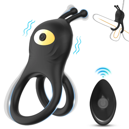 Remote Controlled USB Rechargeable Vibrating Cock Ring for Couples