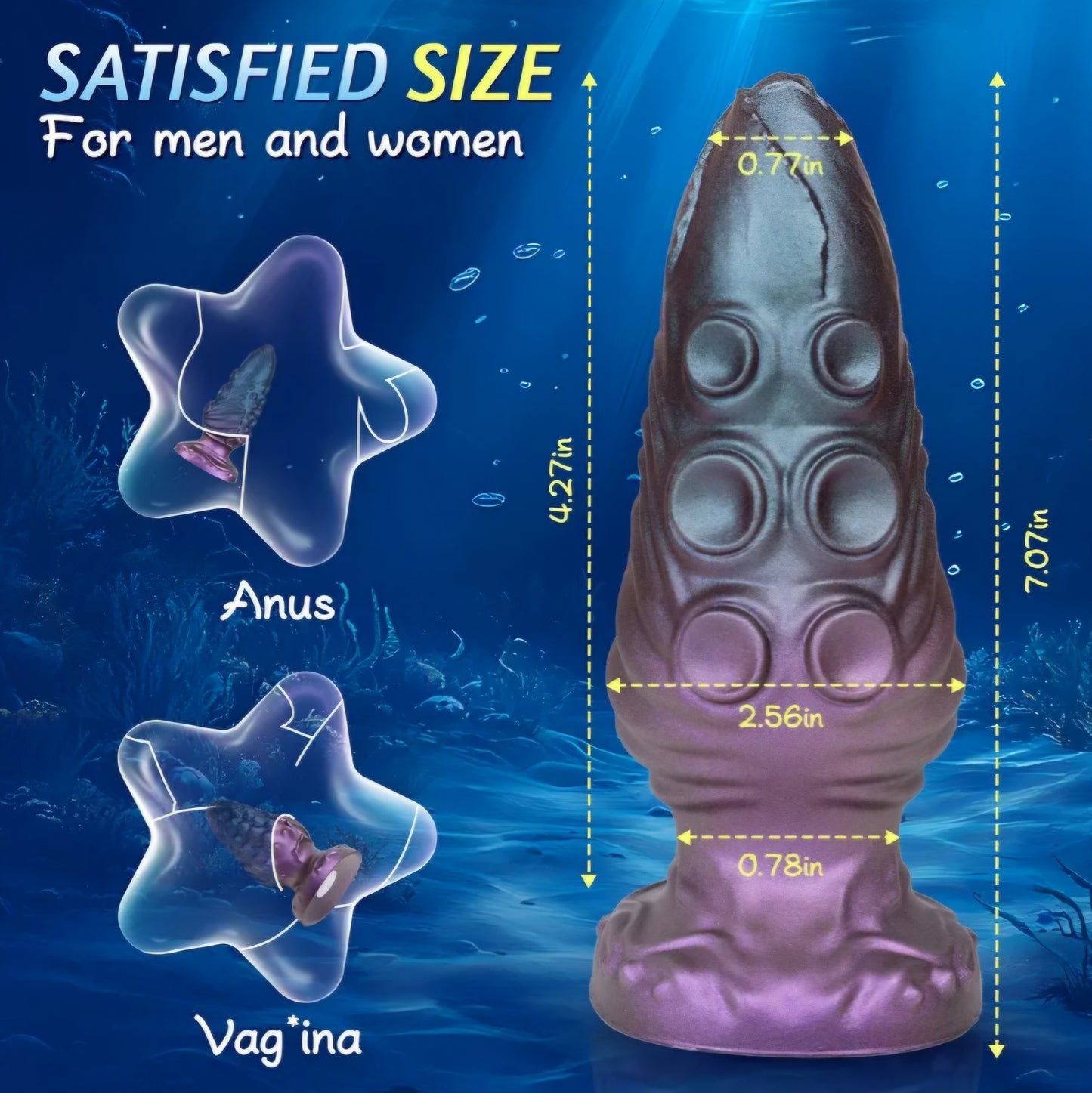 6.9" Vibrating Butt Plug Large Buttplug, Monster Tentacle Dildo Knot Silicone Anal Plug for Training & Stretching, Vibrating Anal Plug Prostate Massage with Suction Cup, Adult Sex Toys for Men Women AMA