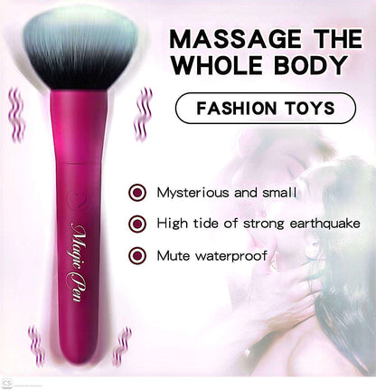 10-Frequency Vibrating Makeup Brush Massager – USB Rechargeable & Waterproof