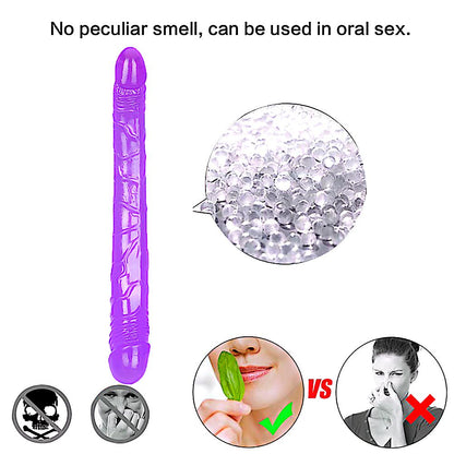 14.7-Inch Double-Ended Realistic Dildo - Extra Long Pink PVC Dong with Dual Glans and Veined Texture - 37.5cm