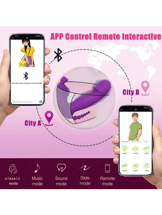 Wearable Vibrator G Spot Vibrator, App Remote Control Vibrator Couples Sex Toys, Panty Butterfly Dildo Vibrator with 9 Vibrating Mode, Adult Toys Long Distance Vibrator Female Sex Toys for Women