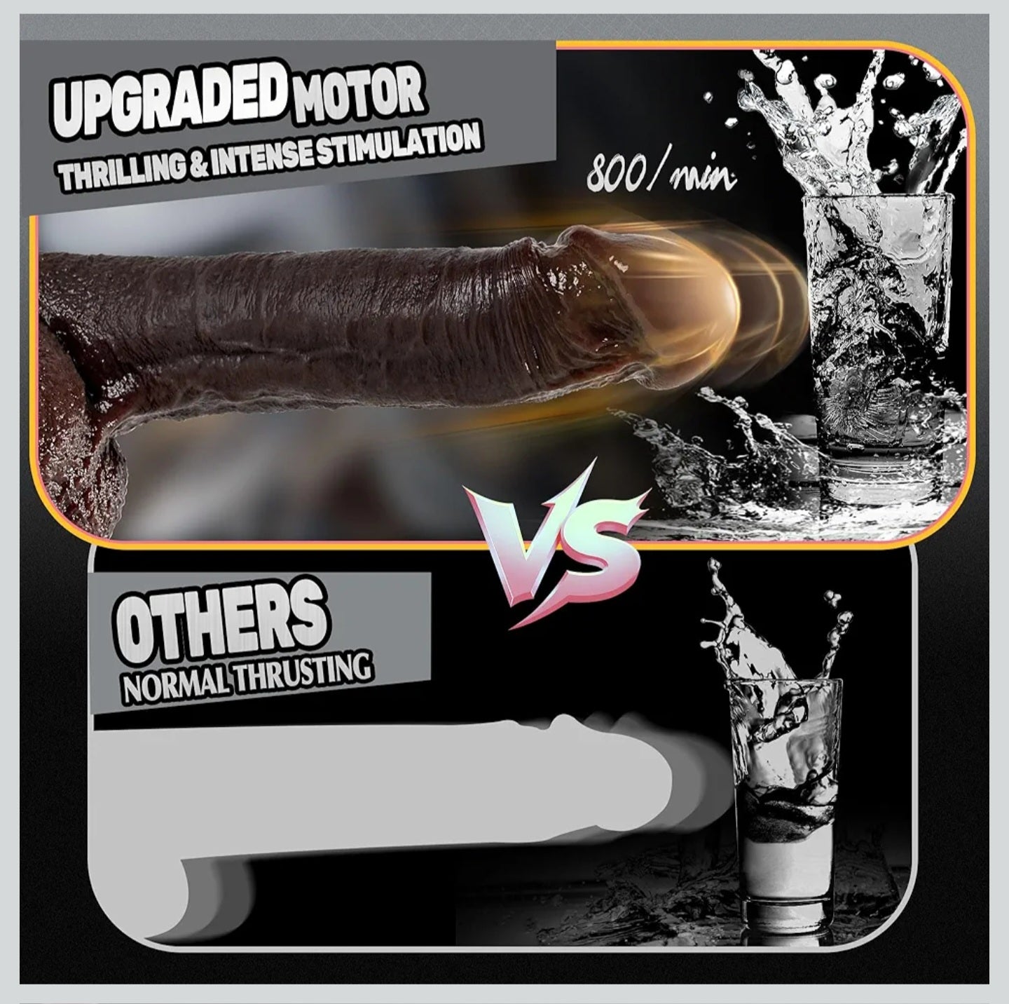 Fast Thrusting Black Dildo Vibrator with 3 Thrusting Speeds & 9 Vibrations, Realistic Silicone Dildos for G-spot Anal Stimulation, Heated Dildo with Strong Suction Cup Adult Sex Toys for Women and Men