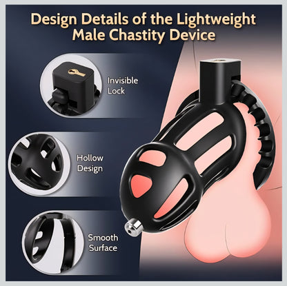 Male Chastity Cage Sex Toys – Lightweight Chastity Device with 8-Size Adjustable Cock Ring &Soft Urethral Catheter, Cock Cage Bondage Gear for Penis Exercise Control, Adult Toys for Men Beginners